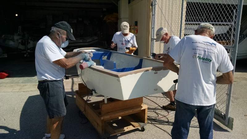 Men working on a boat