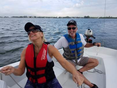 Couple sailing