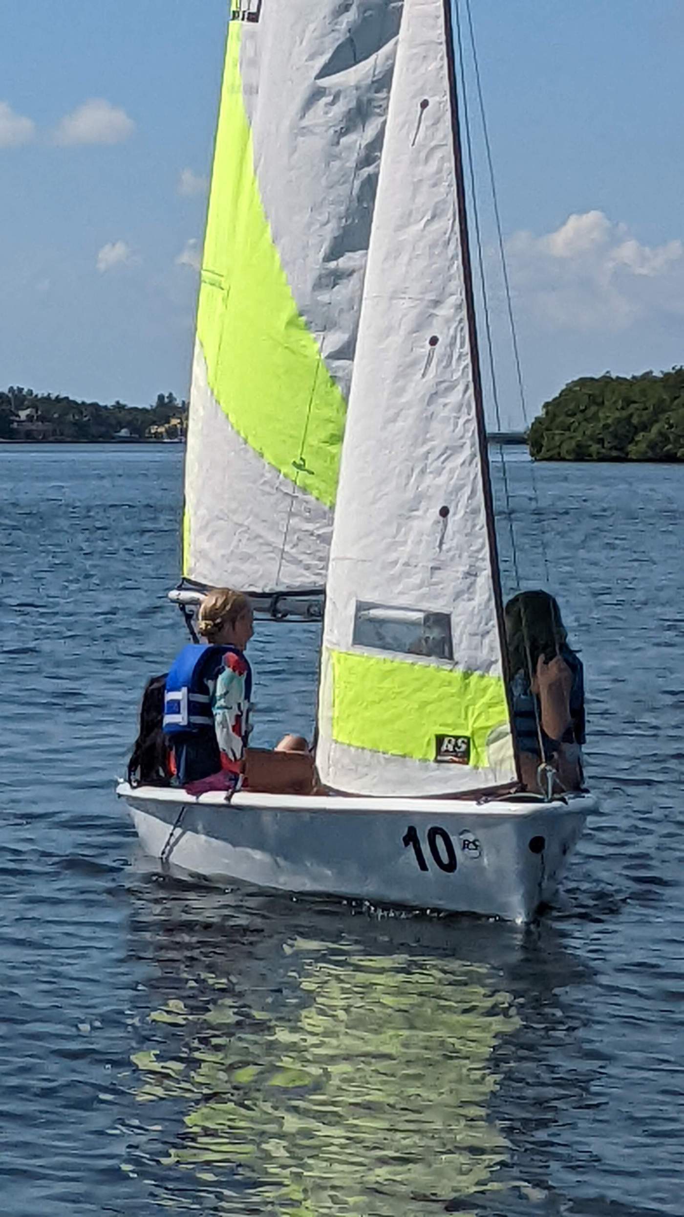 Children sailing a boat