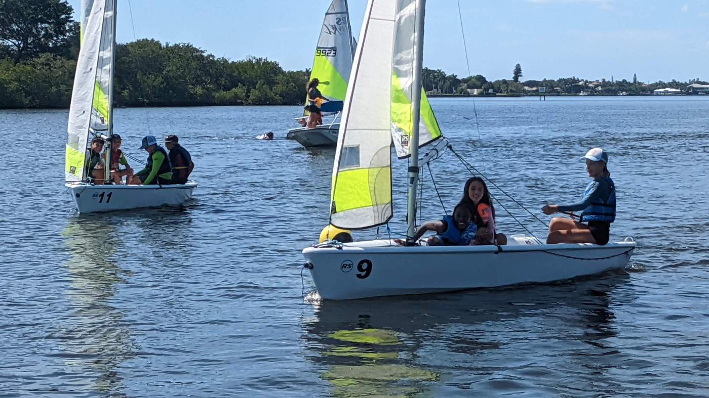 Three sailboats