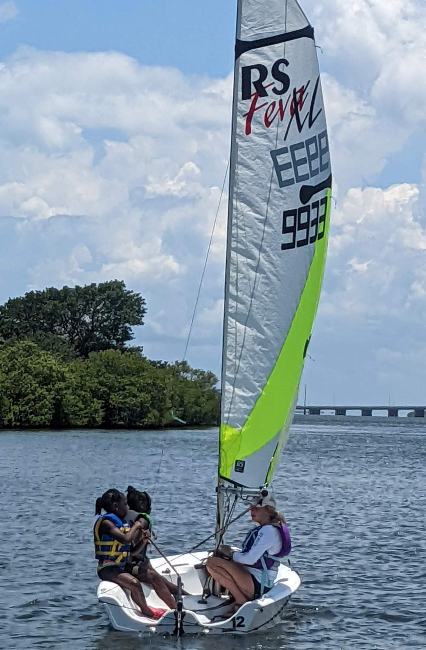 Children sailing a boat