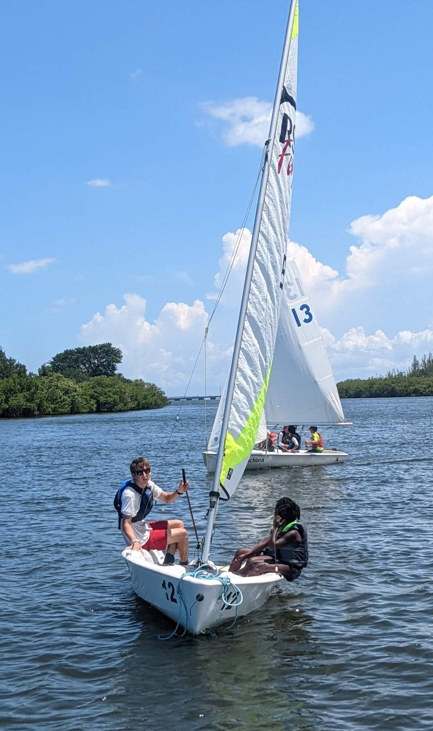 Two sailboats out for a sail