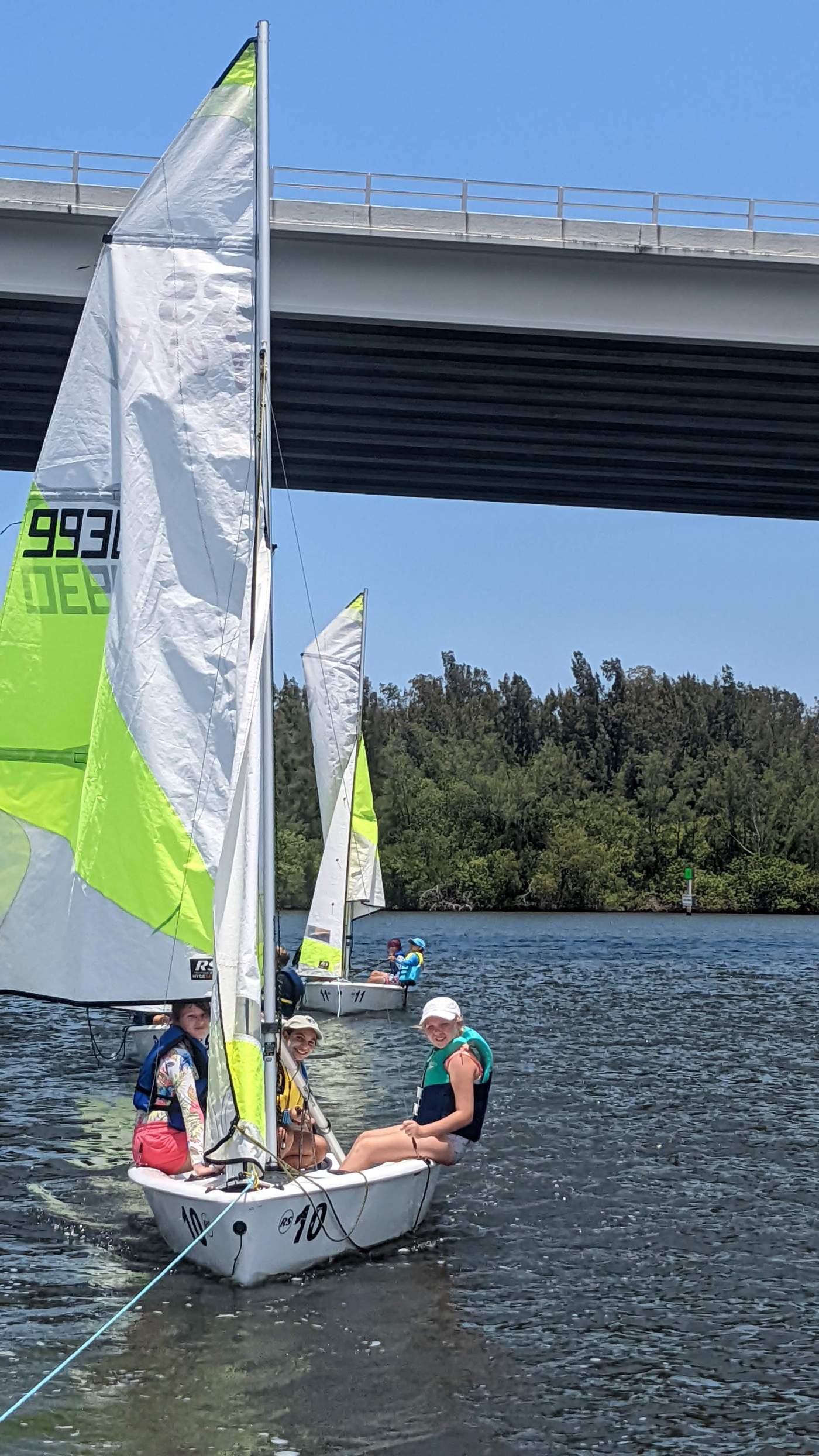 A sailboat in tow