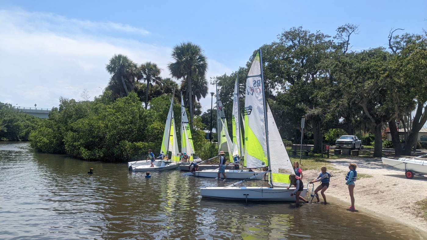 Sailboats on the beach