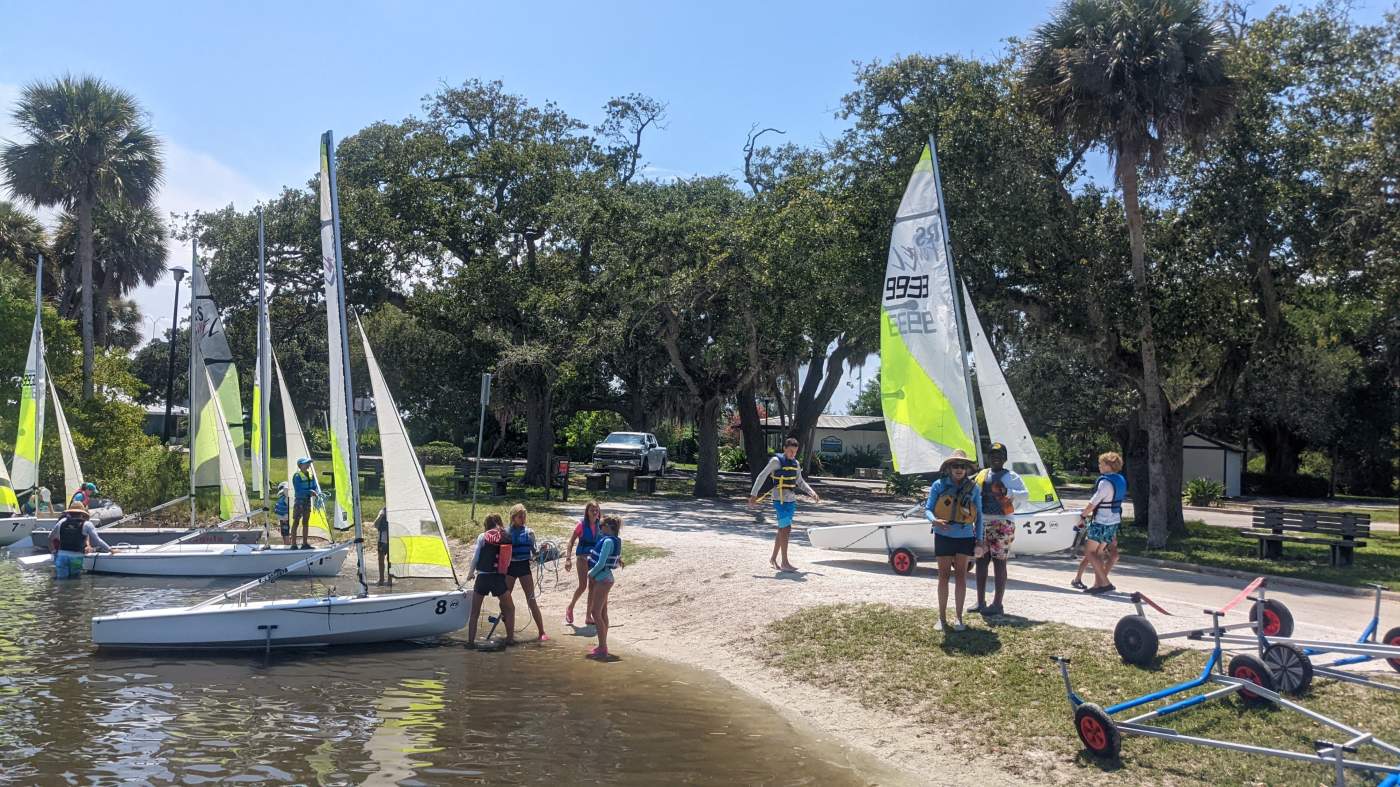 Sailboats on the beach