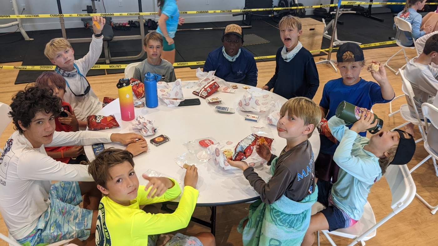 Children seated around a table