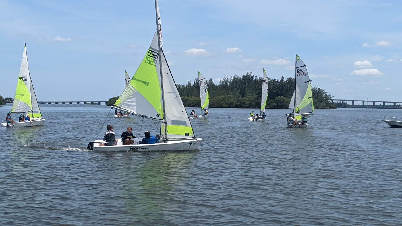 Sailboats out on the lagoon