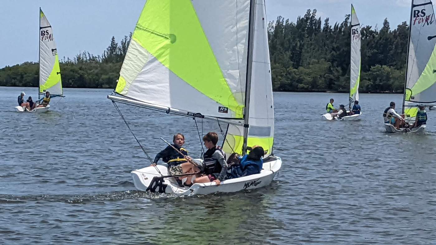 Sailboats out on the lagoon