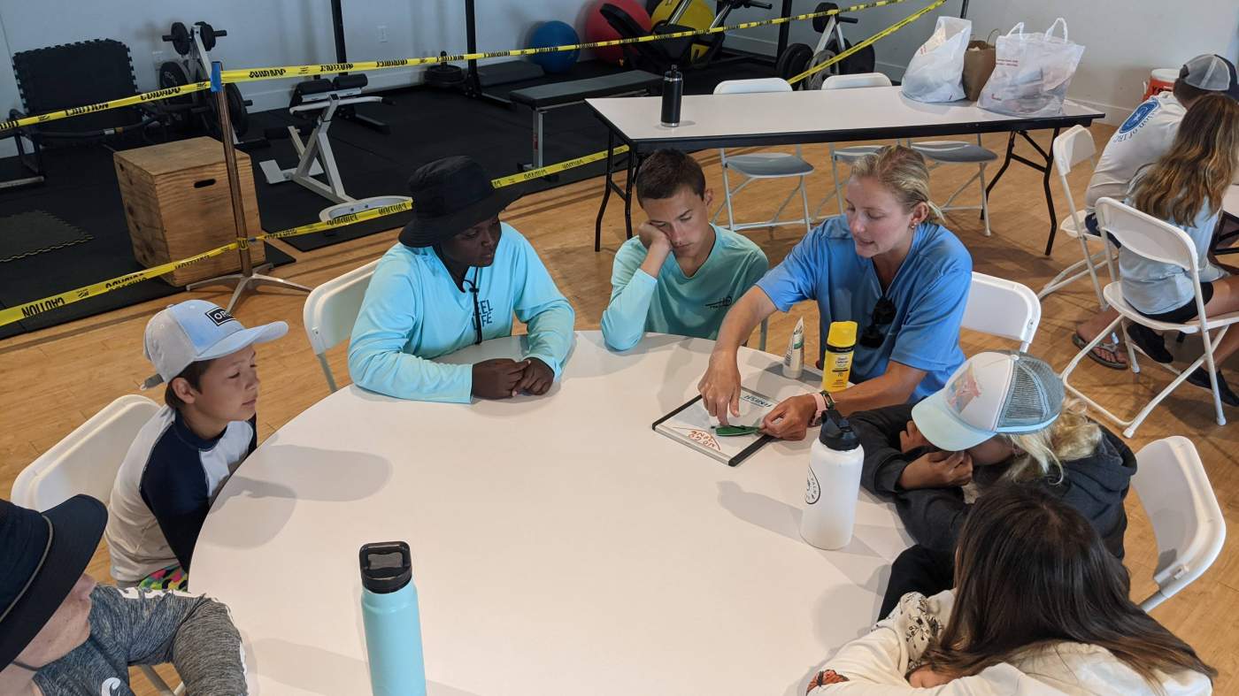 Children seated around a table