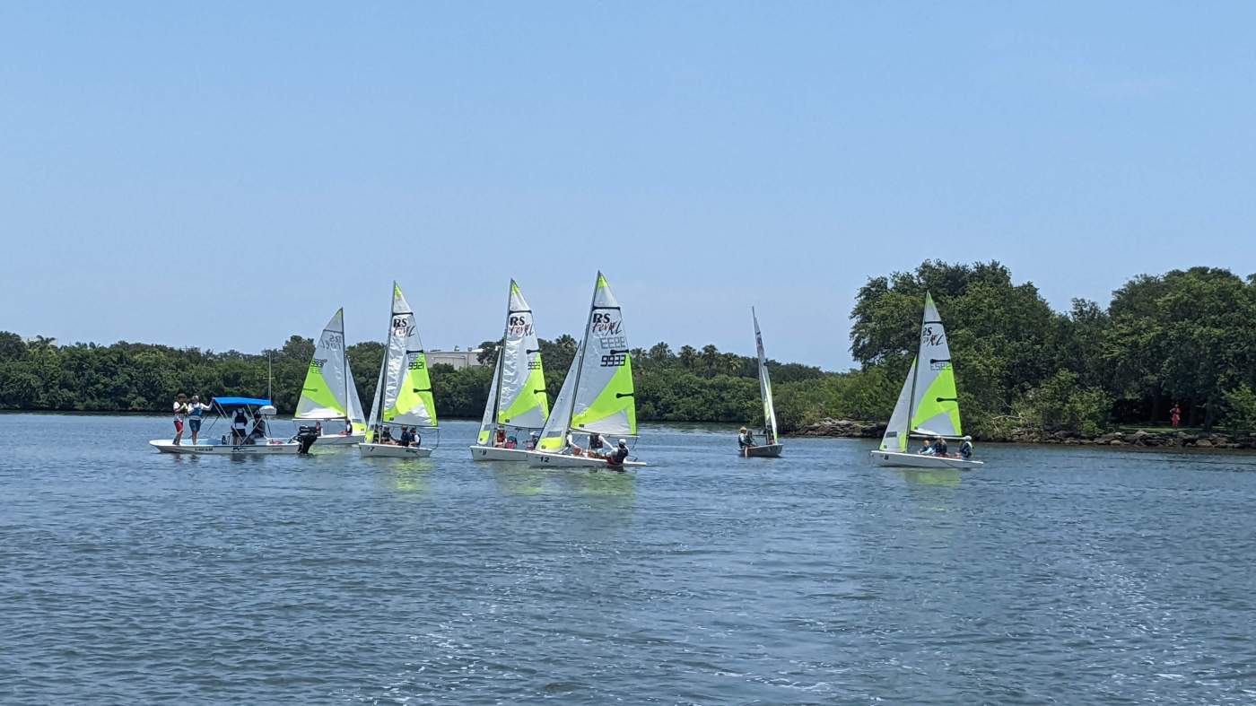 Sailboats out on the lagoon