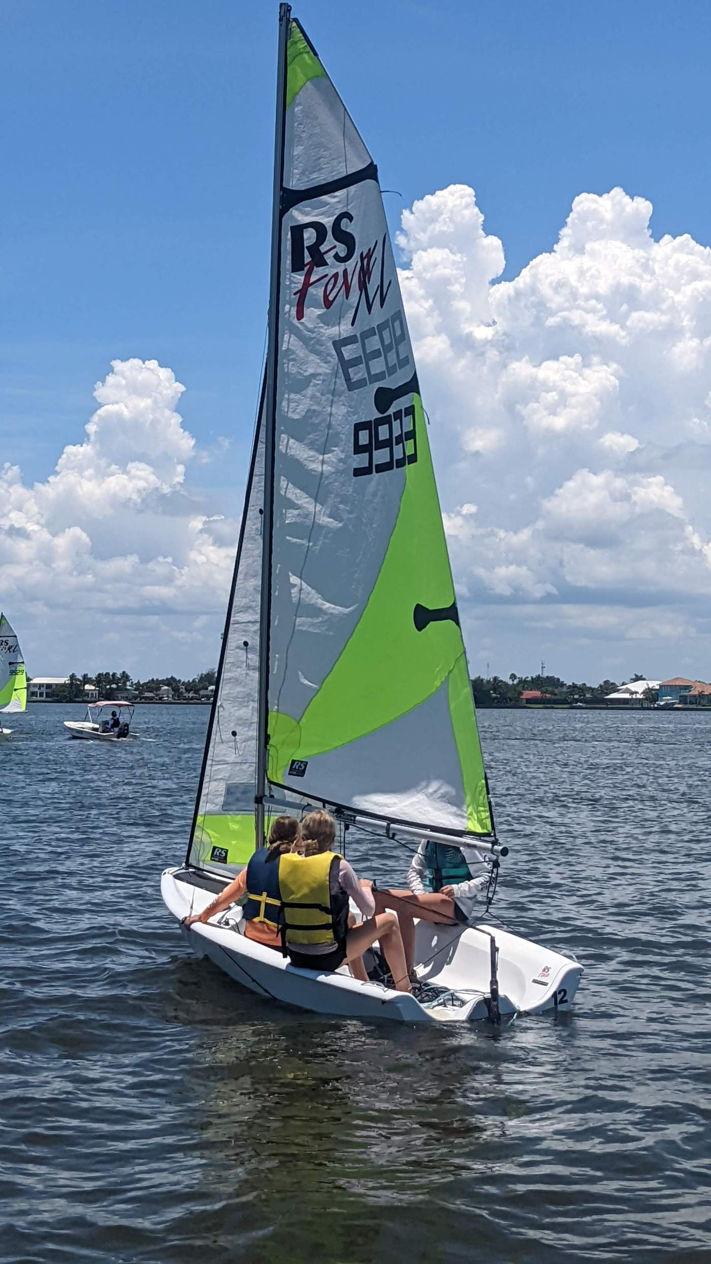 Children sailing a boat