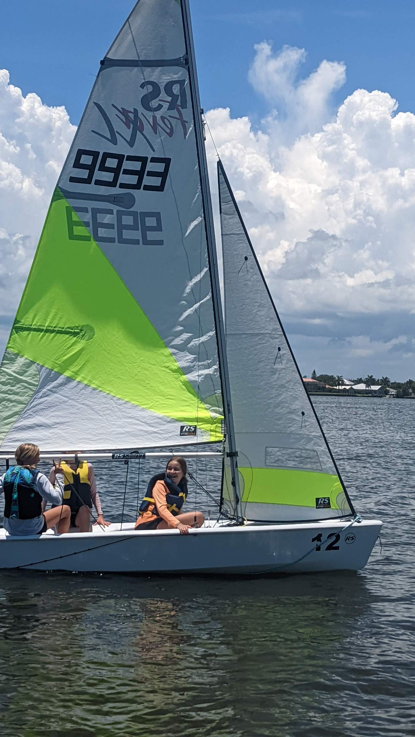 Children sailing a boat