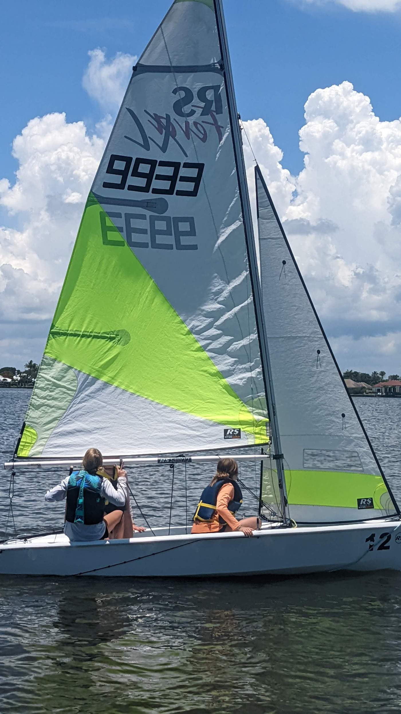 Children sailing a boat