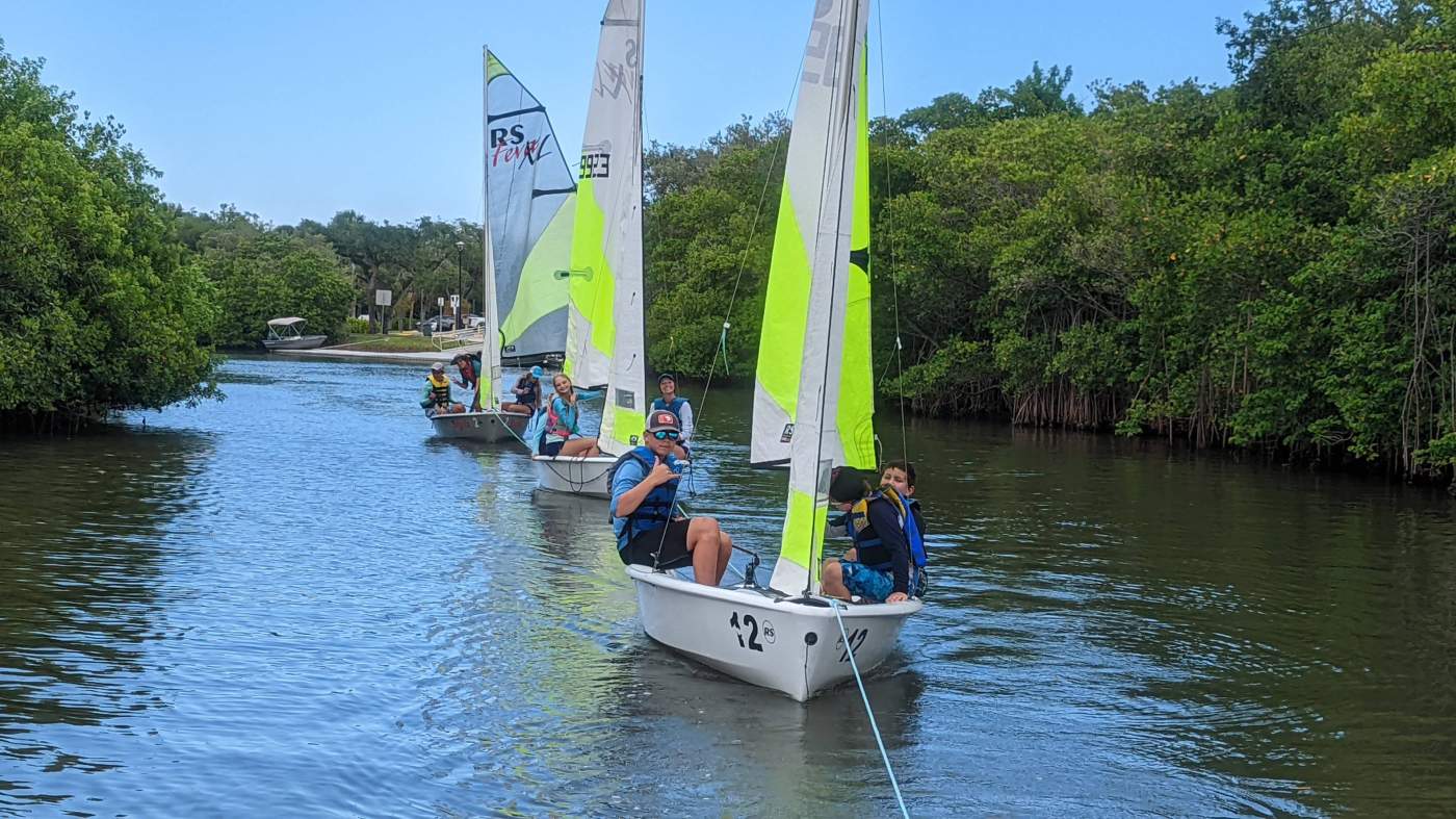 Sailboats out on the lagoon