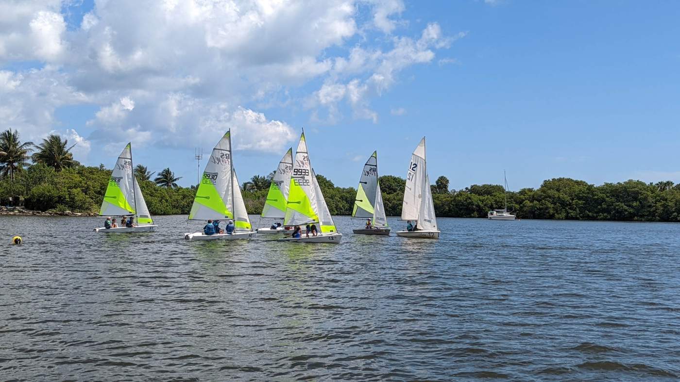 Sailboats out on the lagoon