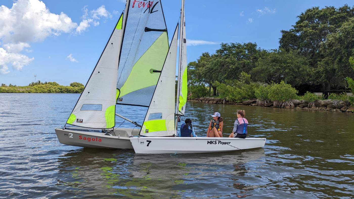 Sailboats out on the lagoon