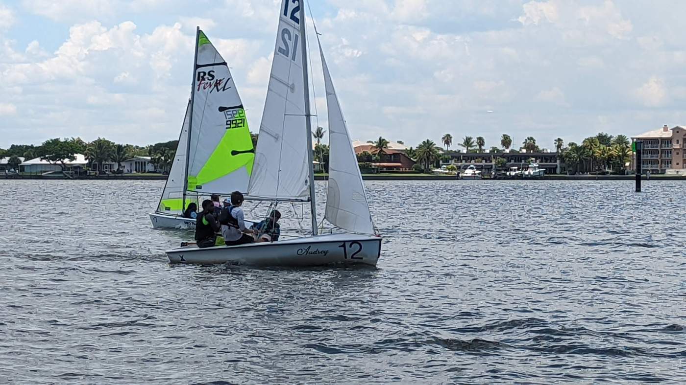 Sailboats out on the lagoon