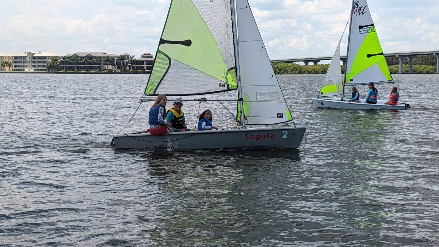 Sailboats out on the lagoon