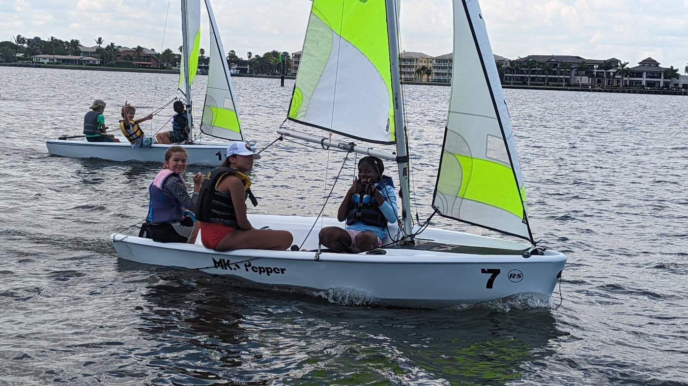 Sailboats out on the lagoon