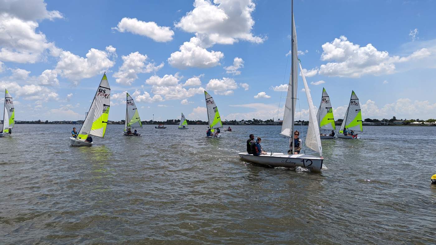 Sailboats out on the lagoon