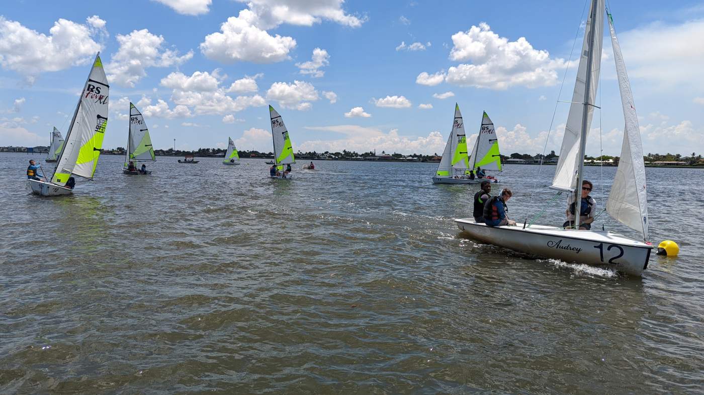 Sailboats out on the lagoon