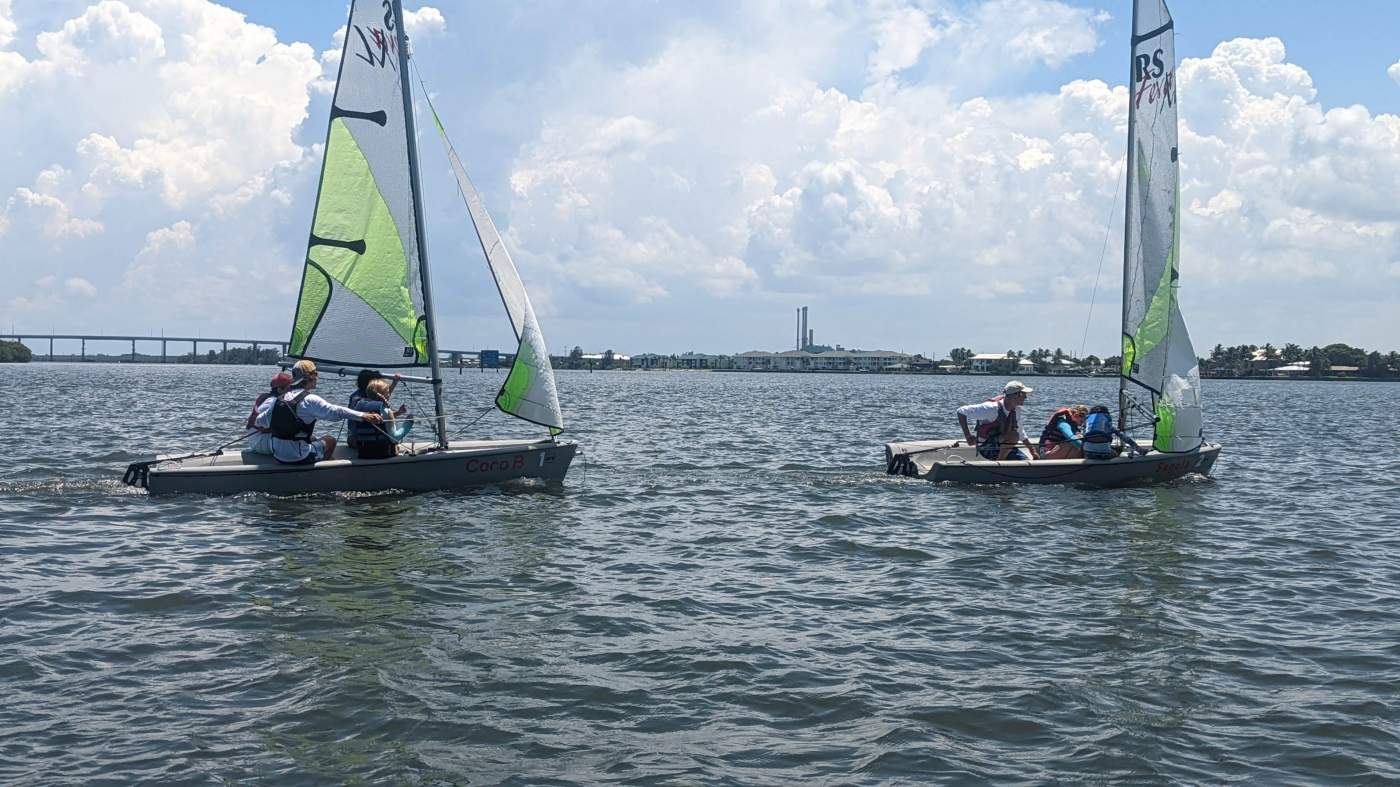 Sailboats out on the lagoon