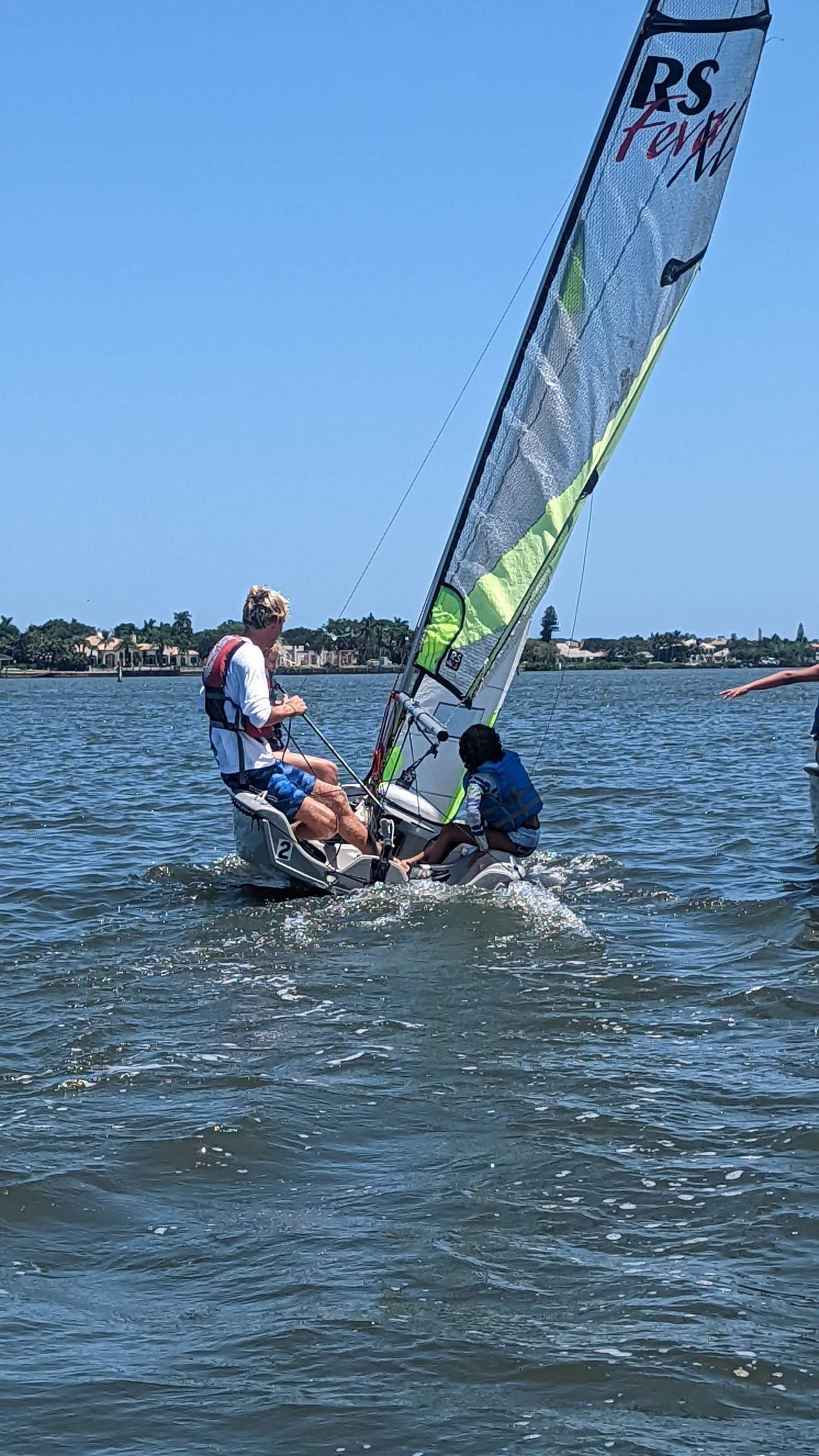 Children sailing a boat