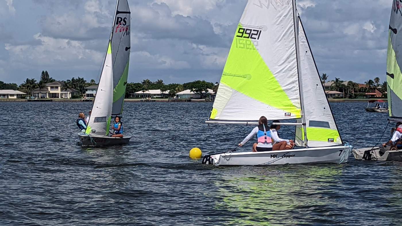 Children sailing a boat