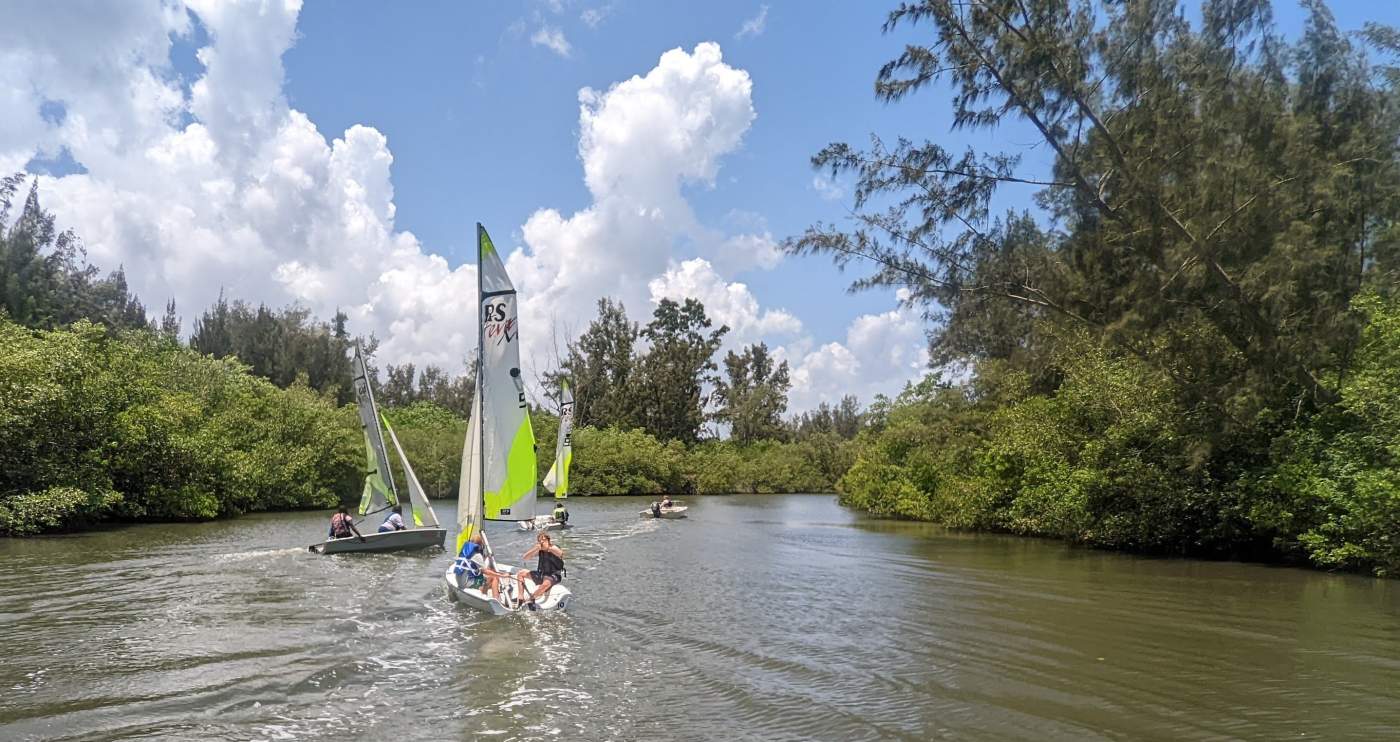 Sailboats out on the lagoon