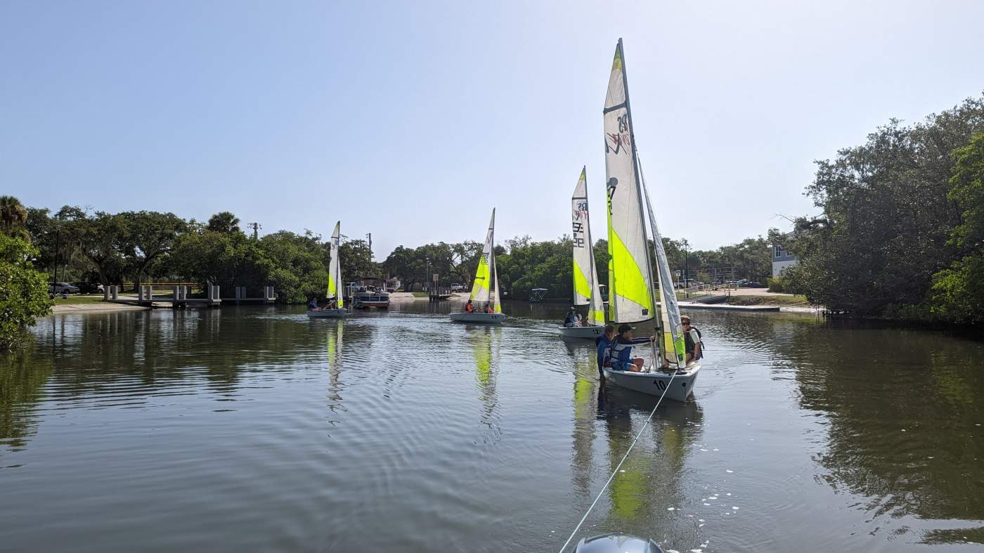 Sailboats out on the lagoon