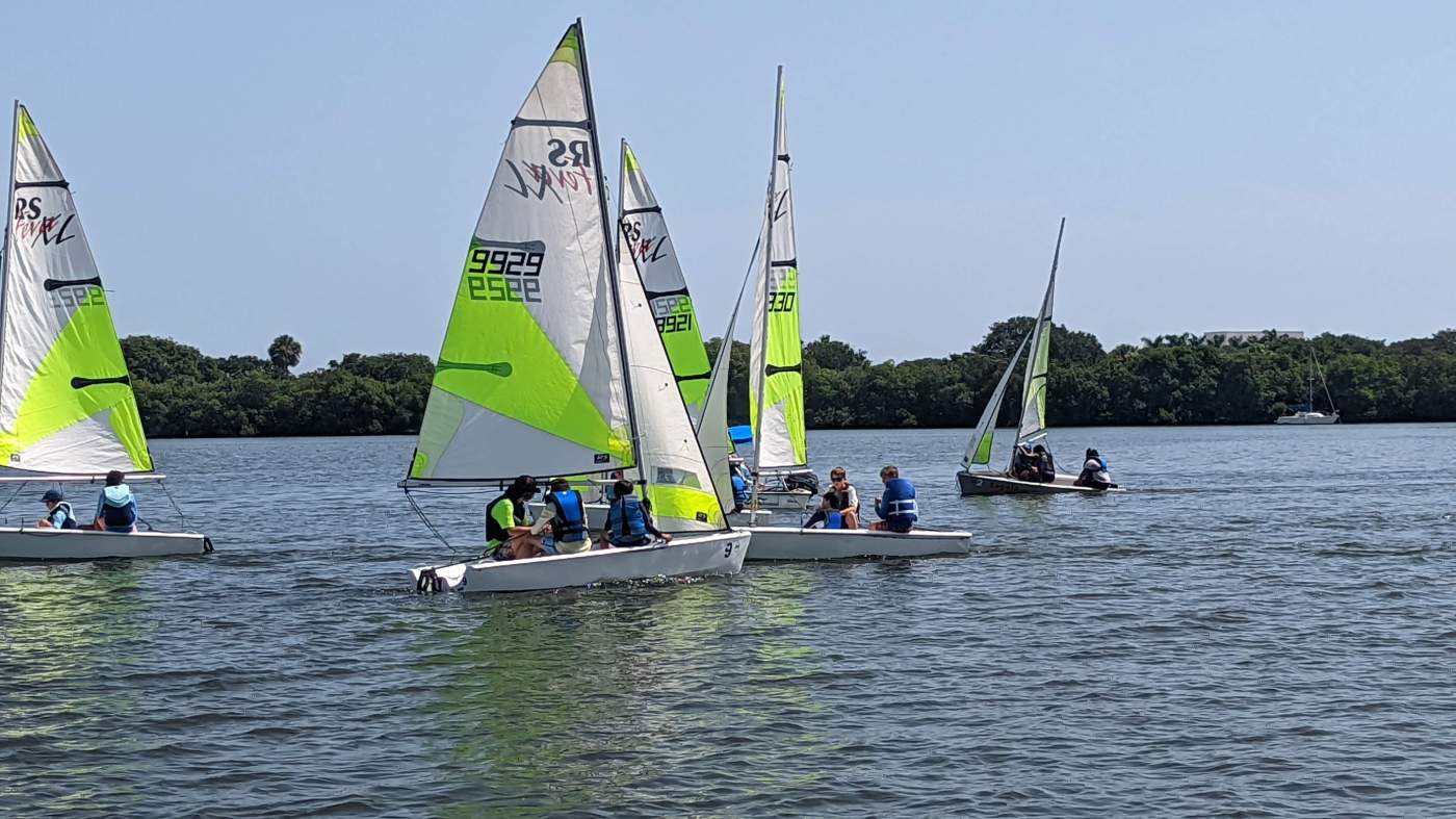 Sailboats out on the lagoon