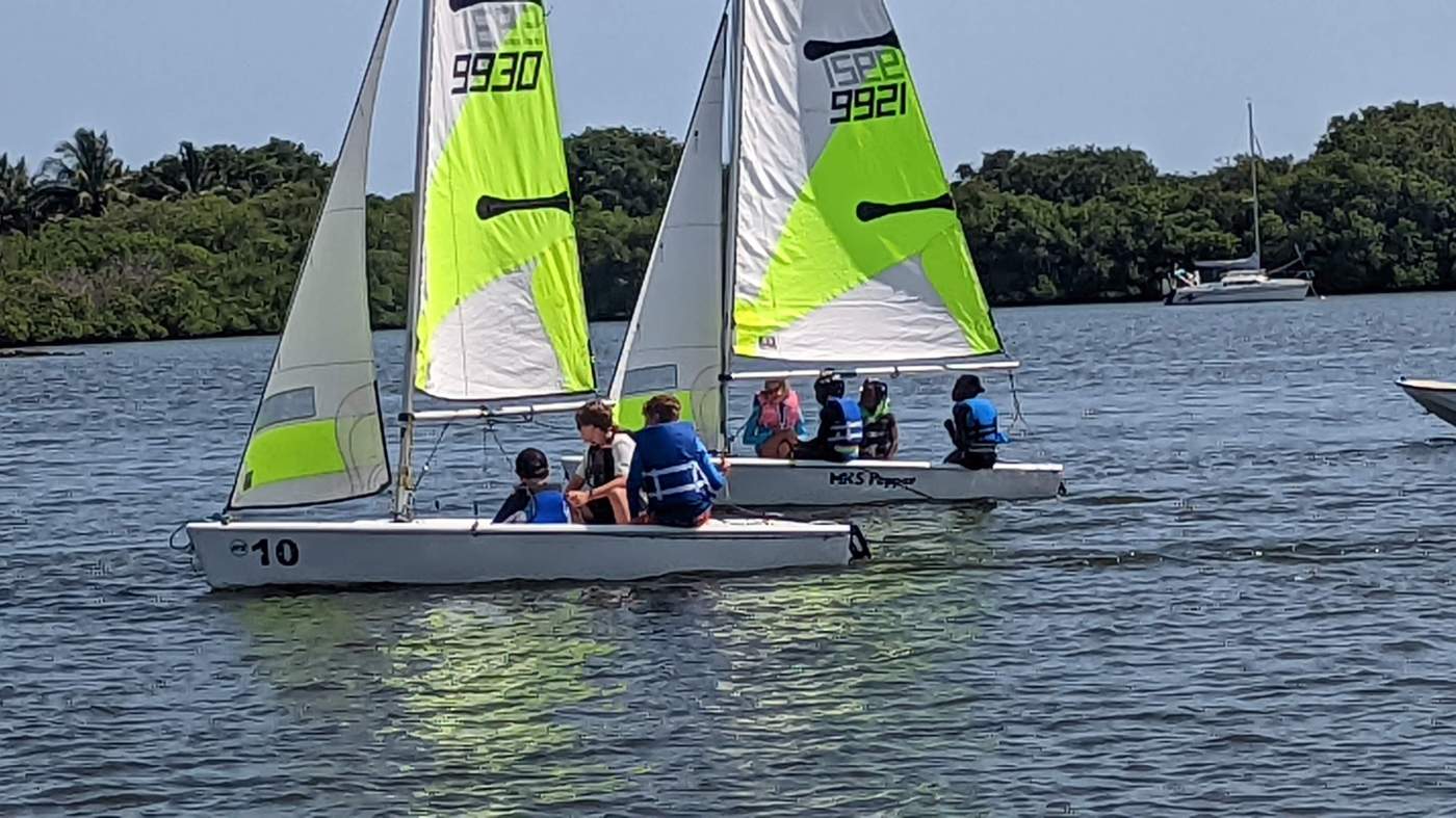 Sailboats out on the lagoon