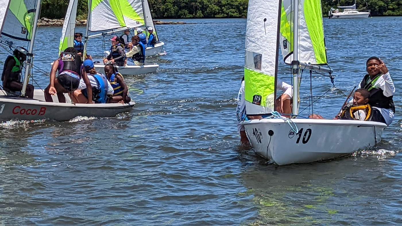 Sailboats out on the lagoon